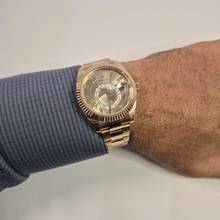 Rolex Sky-Dweller Full Rose Gold Sundust Dial 42mm Automatic Complete
