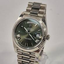 Thumbnail von Rolex Day-Date 40 Presidente Ouro Branco Olive Green Automático Completo