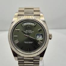Thumbnail von Rolex Day-Date 40 Presidente Ouro Branco Olive Green Automático Completo