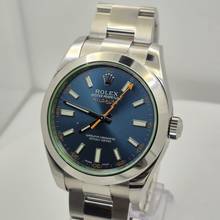 Thumbnail von Rolex Milgauss Blue Dial Green Sapphire 40mm Automatic Complete
