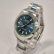 Thumbnail von Rolex Milgauss Blue Dial Green Sapphire 40mm Automatic Complete