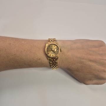  Rolex Oyster Perpetual Lady Date Vintage Full Gold 26mm Automático Completo 