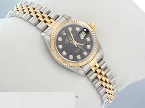 Thumbnail von Rolex Lady-Datejust Edelstahl Gelbgold 750 1996 Diamanten Automatik Stainless Steel 18kt Yellow Gold Jubilé-band Chronometer Oyster Black Dial