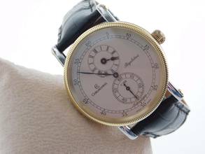  Chronoswiss Régulateur Automatik massiv 18 Karat Gelbgold / Edelstahl mit Glasboden im Top Zustand Box und Zubehör Krokoband und Faltschließe wie Neu 