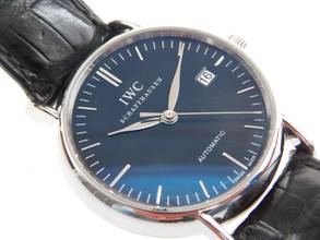 Thumbnail von IWC Portofino Automatic men's watch 39mm with crocodile strap and folding clasp, top condition, original strap and clasp