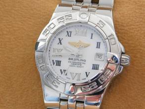 Thumbnail von Breitling Galactic 30 Starliner / Galactic 30 with mother-of-pearl dial in top condition Mid size long band in excellent condition 30 mm without crown