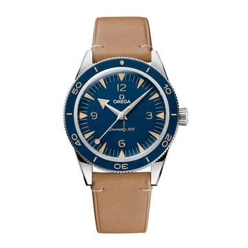  Omega Seamaster 300 Co-Axial Master Chronometer 234.32.41.21.03.001 Blue Dial Leather Unworn/New Condition Full Set 2-2026 