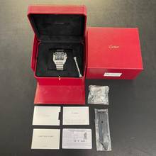 Thumbnail von Cartier Santos Santos Large Blue - FULLSET 2022 - Ref. WSSA0030