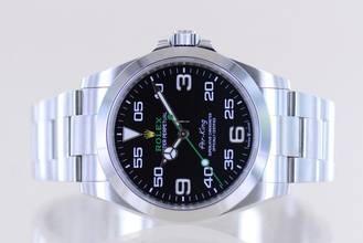 Thumbnail von Rolex Air King Oyster Perpetual Air-King black Dial Green 40mm 126900 Top B+P