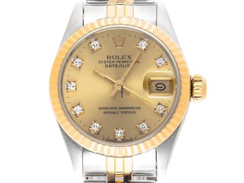  Rolex Lady-Datejust Ref.69173 1988 Full Set Original Vintage Unpoliert Datejust Lady Diamanten open 6/9 