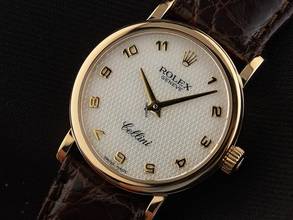 Thumbnail von Rolex Cellini Lady Ref.6110/8 2001 Box&Beschreibung sehr gut Vintage Cellini Lady 18kt Gelbgold Perlmutt