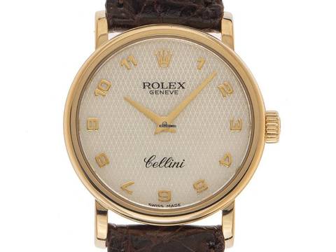  Rolex Cellini Lady Ref.6110/8 2001 Box&Beschreibung sehr gut Vintage Cellini Lady 18kt Gelbgold Perlmutt 