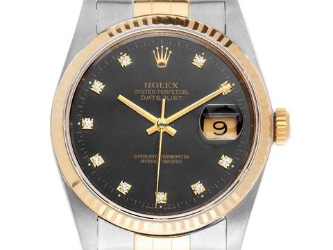  Rolex Datejust 36 Diamanten Ref.16233 1987 Full Set Original Vintage Unpoliert Datejust Diamanten 
