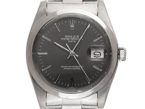  Rolex Oyster Perpetual Date open 6/9 Ref.1500 1977 Box&Beschribung sehr gut Vintage Oyster Perpetual Date Rhodium open 6/9 Stahl 
