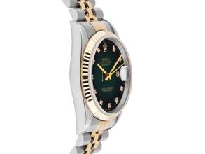 Thumbnail von Rolex Datejust 36 Green Dial Diamanten Ref.16233 Bj.1991 Full Set original Vintage Unpoliert Datejust Green Dial Diamanten