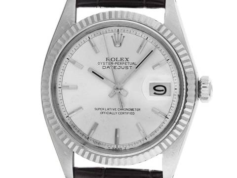  Rolex Datejust 36 Ref.1601 1970 Box&Beschreibung sehr gut Vintage Datejust Stahl 18kt Weißgold open 6/9 