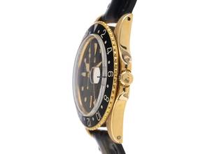 Thumbnail von Rolex GMT-Master Nipple Dial Ref.1675 1972 Box&Beschreibung sehr gut Vintage GMT Master 18kt Gelbgold Nipple Dial open 6/9