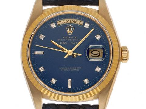  Rolex Day-Date 36 Ref.18038 Bj.1979 Box&Beschreibung sehr gut Vintage Day-Date 18kt Gelbgold Diamanten open 6/9 