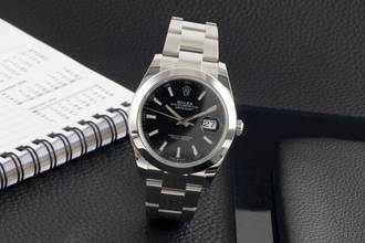 Thumbnail von Rolex Datejust 41 Black Dial Oyster Stahl Automatik Herrenuhr 126300 B&P 2019