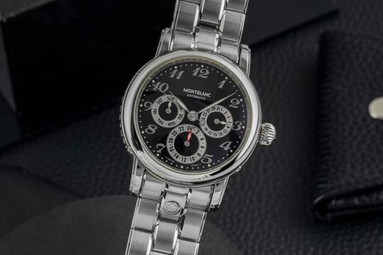  Montblanc Sport Meisterstück Dual Time Automatik Edelstahl Herrenuhr Ref. 7018 