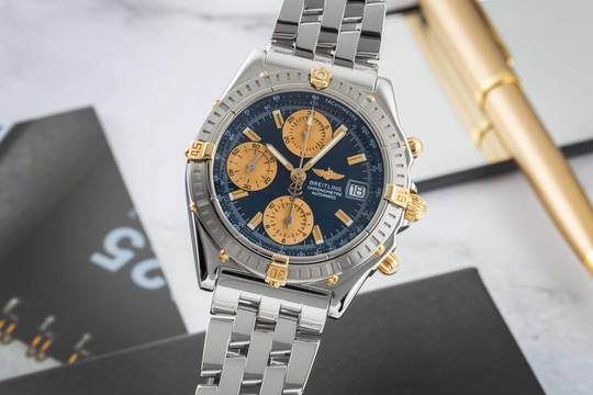  Breitling Chronomat Chronograph Stahl / Gold Automatik Herrenuhr Ref. B13352 Box 