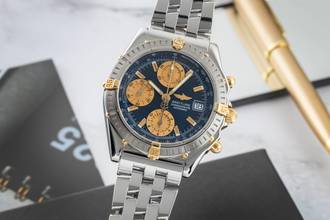 Breitling Chronomat Chronograph Steel / Gold Automatic Men's Watch Ref. B13352 Box