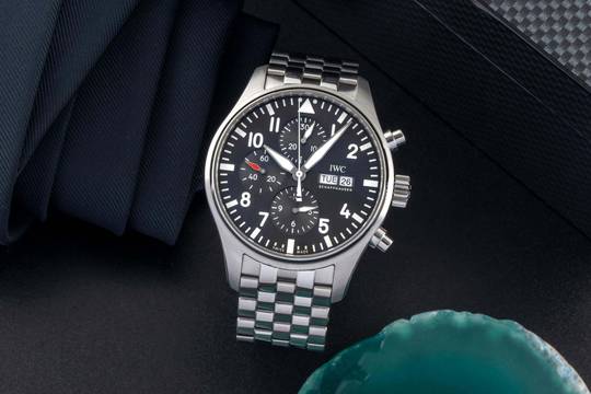  IWC Fliegeruhr Spitfire Chronograph Pilot Spitfire Chronograph Automatik Stahl Herrenuhr IW377719 Papiere 2016 