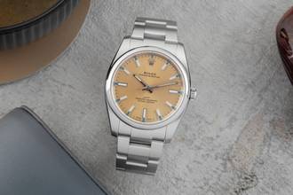 Thumbnail von Rolex Oyster Perpetual 34 White Grape Dial Stahl Automatik Ref. 114200 B&P 2018