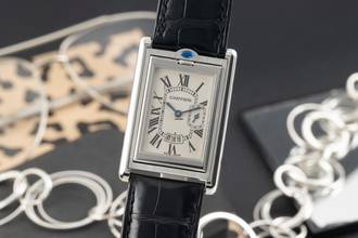Cartier Tank Basculante XL Steel Quartz Men's Watch Ref. W1016055 Box Classic