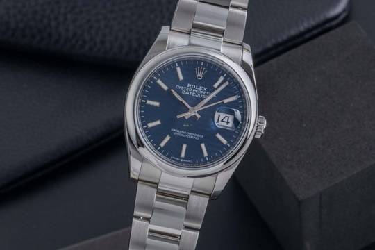  Rolex Datejust 36 Blue Dial Oyster Edelstahl Automatik Herrenuhr Ref. 126200 B&P 