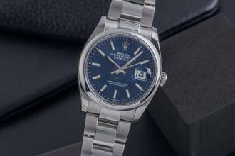 Rolex Datejust 36 Blue Dial Oyster Stainless Steel Automatic Men's Watch Ref. 126200 B&P