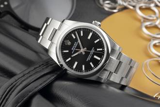 Thumbnail von Rolex Oyster Perpetual 34 Black Dial Automatik Edelstahl Ref. 124200 B&P 2022