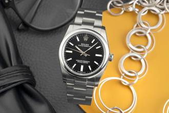 Thumbnail von Rolex Oyster Perpetual 34 Black Dial Automatik Edelstahl Ref. 124200 B&P 2022