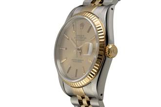 Thumbnail von Rolex Datejust 36 Gold Dial Stahl / Gold Automatik Herrenuhr Ref 16233 B&P 1990