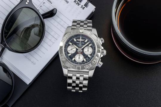  Breitling Chronomat 41 B01 41 Chronograph Stahl Automatik Ref. AB0140 B&P 2012 