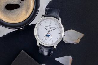 Thumbnail von Girard Perregaux 1966 Stahl Moonphase Automatik Herrenuhr Ref. 49545 B&P 2023