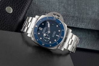 Thumbnail von Panerai Submersible Blue Notte Steel Automatic Men's Watch PAM02068 B&P