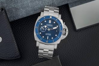 Thumbnail von Panerai Submersible Blue Notte Steel Automatic Men's Watch PAM02068 B&P