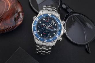 Thumbnail von Omega Seamaster Diver 300 M Chronograph Steel Automatic Ref. 2225.80.00 Papers