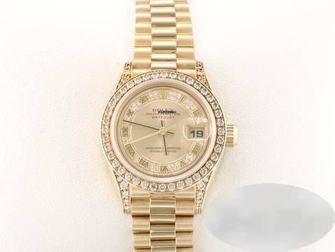  Rolex Lady-Datejust Gelbgold 750 2000 Lc010 Diamanten Brillanten Automatik 18kt Yellow Gold President-band Chronometer Oyster 