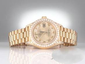 Thumbnail von Rolex Lady-Datejust Gelbgold 750 2000 Lc010 Diamanten Brillanten Automatik 18kt Yellow Gold President-band Chronometer Oyster