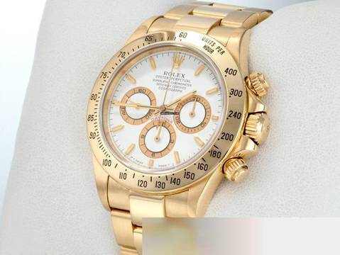  Rolex Daytona 16528 Gelbgold 750 1996 Zenith Chronograph Automatik 18kt Yellow Gold Oyster-band Chronometer White Dial 