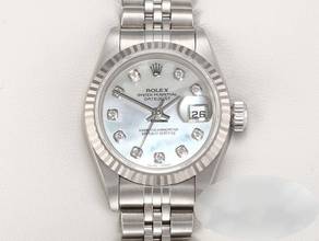 Rolex Lady-Datejust stainless steel white gold 750 2002 mother-of-pearl diamonds automatic