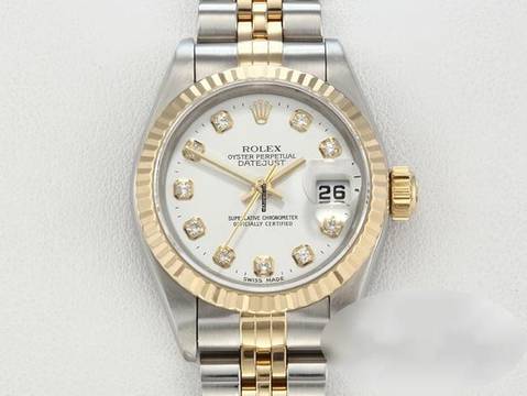  Rolex Lady-Datejust Edelstahl Gelbgold 750 Diamanten Automatik Stainless Steel 18kt Yellow Gold Jubilé-band Chronometer Oyster 
