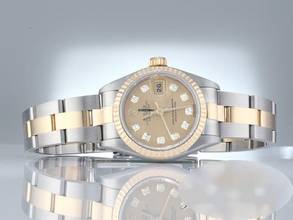 Thumbnail von Rolex Lady-Datejust Edelstahl Gelbgold 750 Diamanten 1995 Automatik Stainless Steel 18kt Yellow Gold Stahl Oyster-band Chronometer