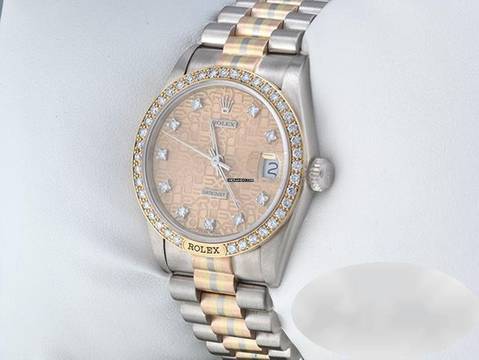  Rolex Lady-Datejust 31 Tridor 750 Gelbgold Weissgold Rosegold Diamanten 18kt Gold President-band Chronometer Oyster 