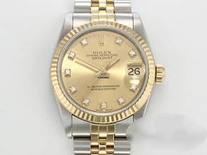 Rolex Datejust 31 Steel Yellow Gold 750 Diamonds Automatic Gold Steel Stainless Steel 18kt Yellow Gold Jubilee Bracelet Chronometer Oyster