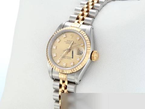  Rolex Lady-Datejust Edelstahl Gelbgold 750 Diamanten Automatik Gold Stahl Damen Stainless Steel 18kt Yellow Gold Jubilé-band Chronometer Oyster 