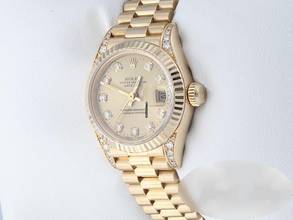 Thumbnail von Rolex Lady-Datejust Gelbgold 750 69238 1996 Diamanten Brillanten Automatik 18kt Yellow Gold President-band Chronometer Oyster