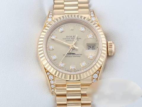  Rolex Lady-Datejust Gelbgold 750 69238 1996 Diamanten Brillanten Automatik 18kt Yellow Gold President-band Chronometer Oyster 
